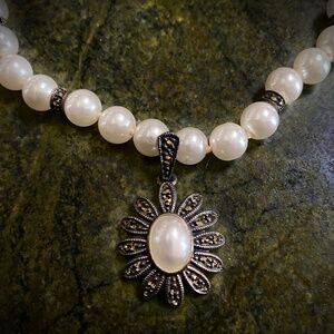 Vintage Reflections Necklace by Judith Jack Fine Marcasite in Sterling Silver